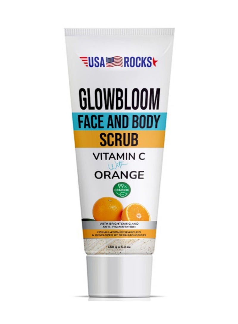 USA ROCKS Face & Body Scrub - Vitamin C & Orange - Image 1
